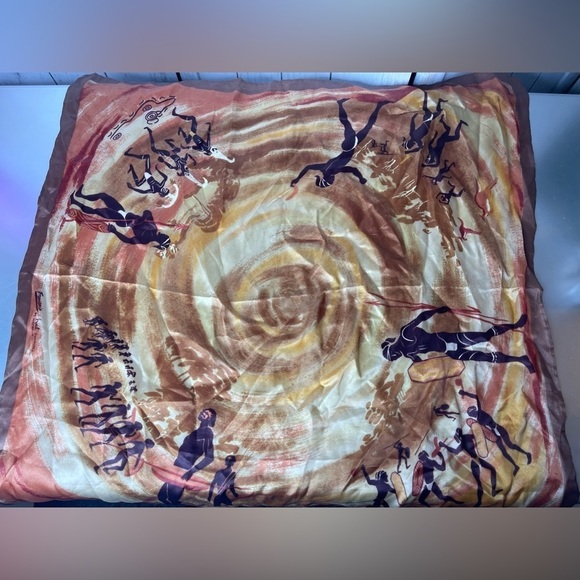 Francois by Neil Scarf Aboriginal Australia 26" 100% Silk Hand Hemmed - Picture 1 of 4
